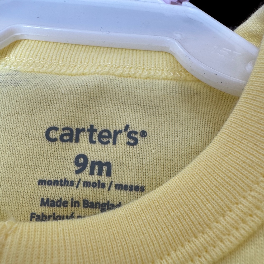 COPY - NWT NEW Carters Yellow 1 pc Romper Sunglasses Print Snap Crotch  Sz 9 Mo… - Picture 3 of 7